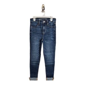American Eagle Outfitters junior’s dark wash, cuffed jeans.  Size 0 short, NWT